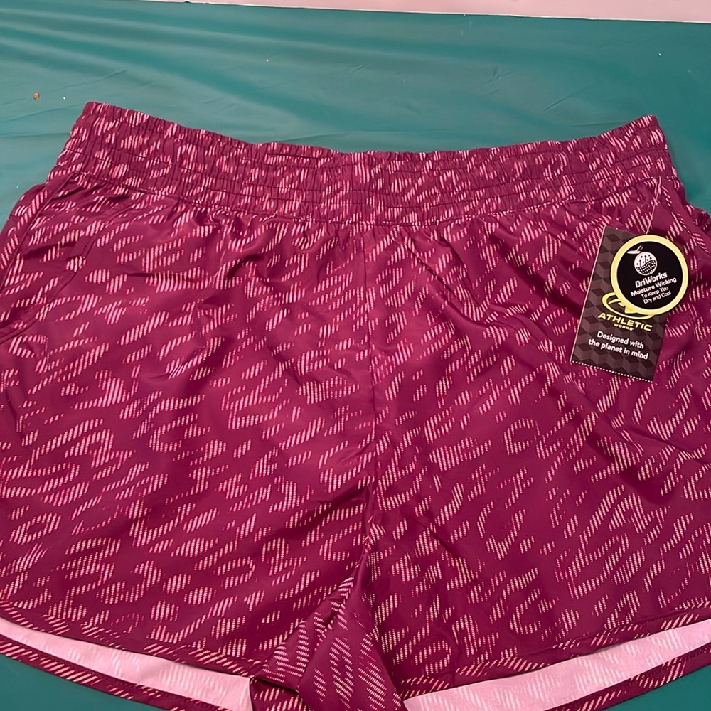 New: Athletic Works Women's Core Running Shorts- medium/maroon-wine color